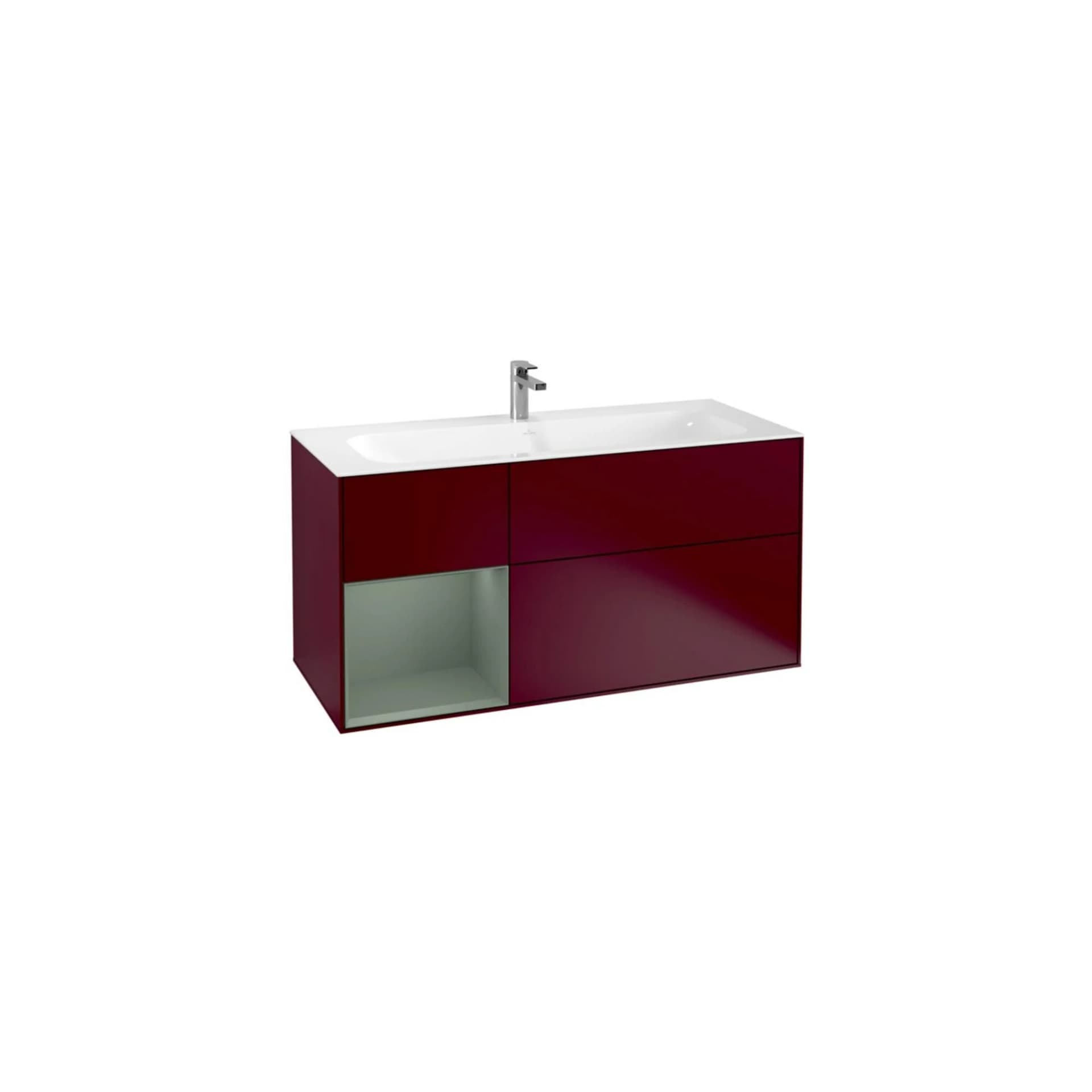 Villeroy und Boch Finion Waschtischunterschrank Olive Matt Lacquer Peony Matt
