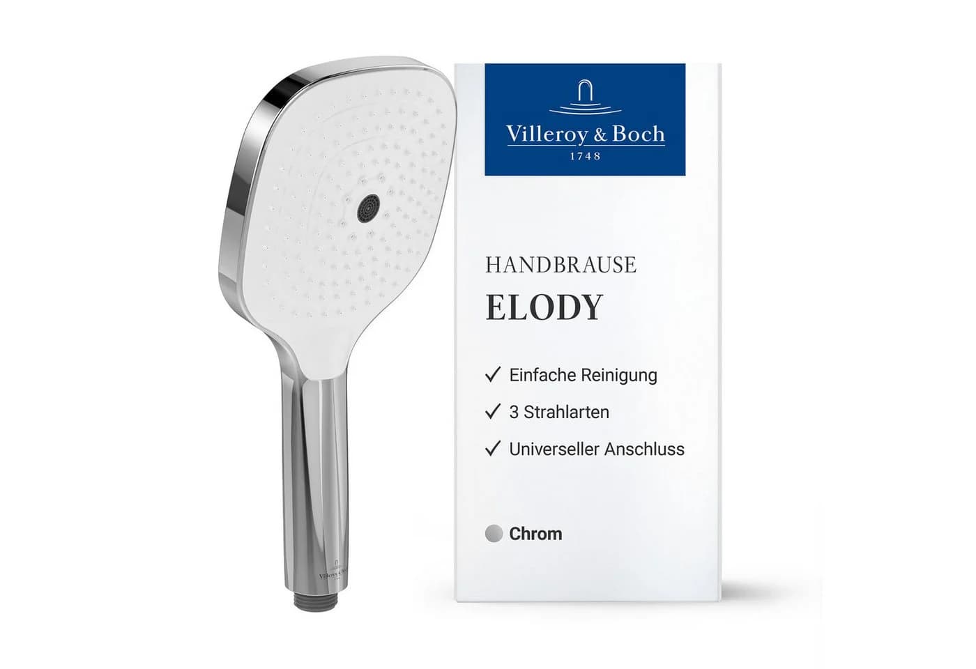 Villeroy & Boch Handbrause Elody 3 Strahlarten Chrom - Bild 2