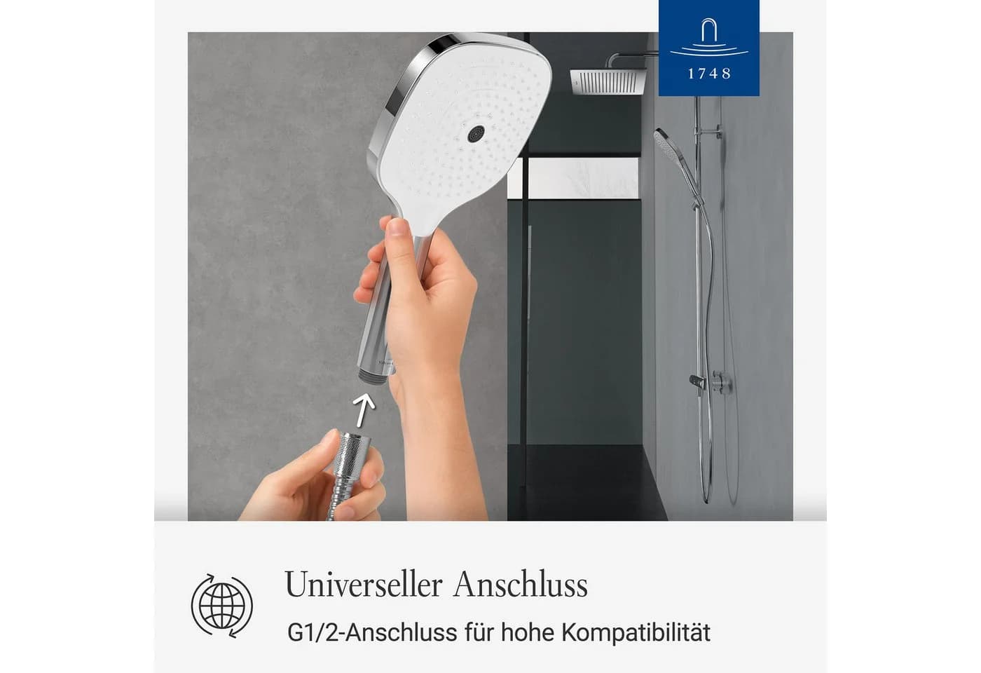 Villeroy & Boch Handbrause Elody 3 Strahlarten Chrom - Bild 4