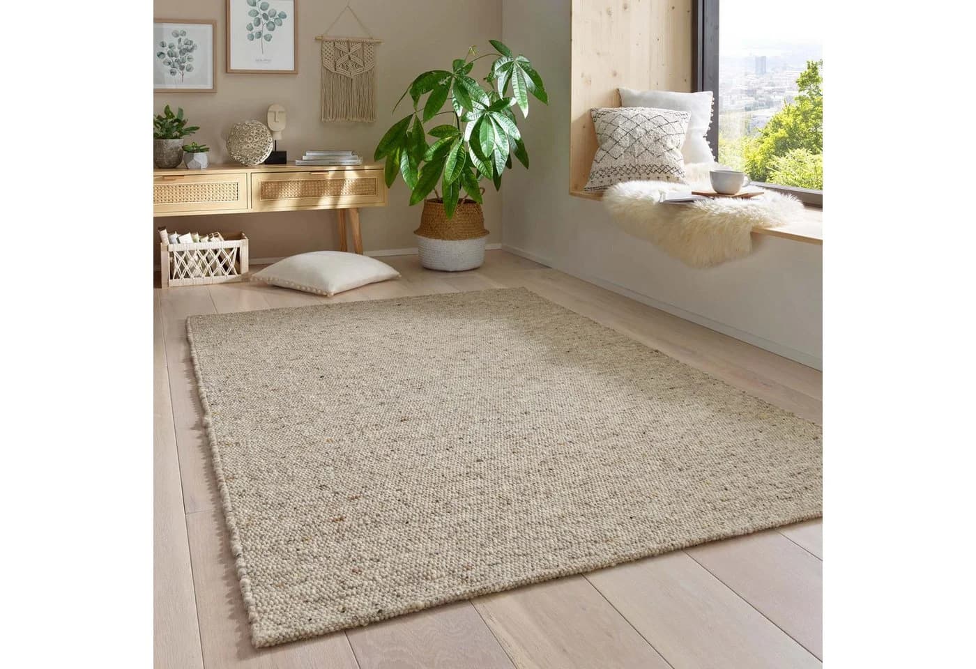 TaraCarpet Wollteppich Lambrecht Handgewebt Grau Beige Melange - Bild 2