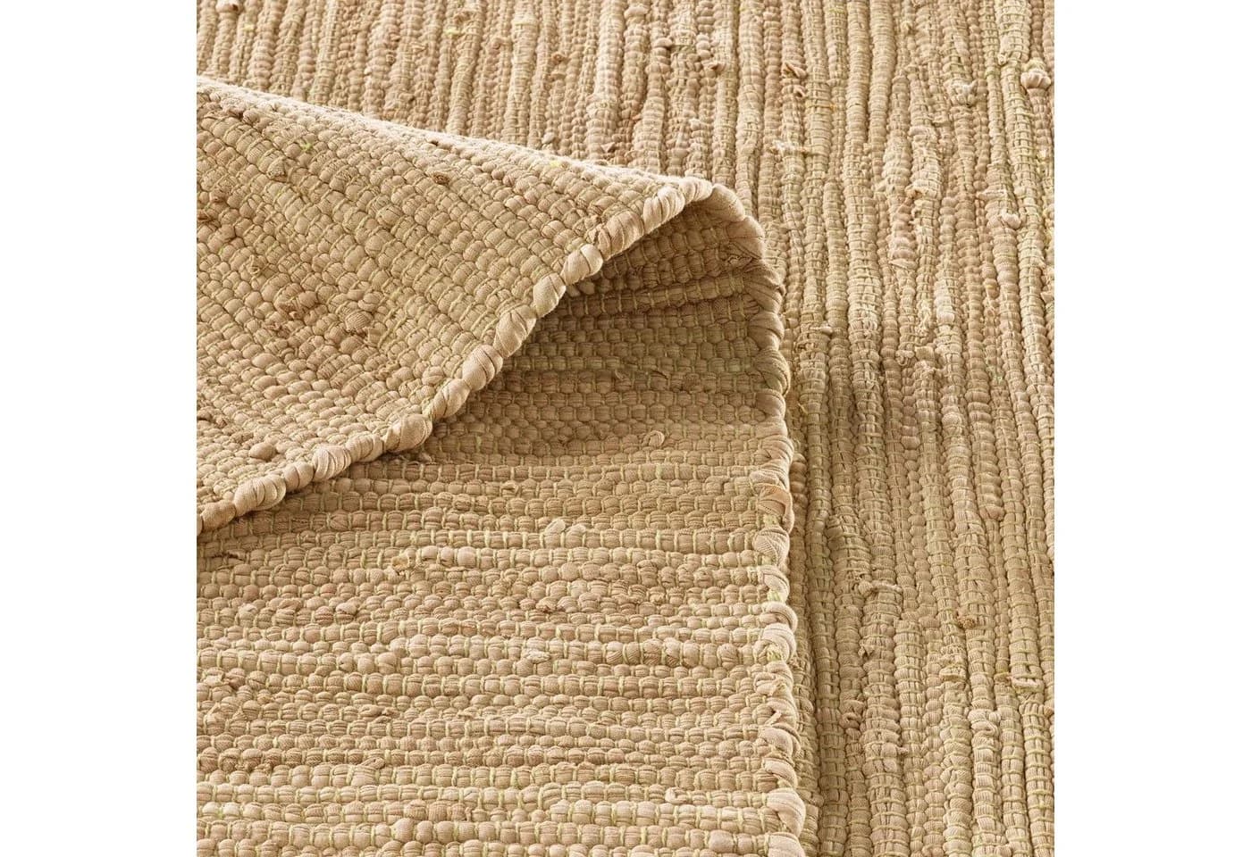 TaraCarpet Flickenteppich Sylt Beige mit Fransen - Bild 5