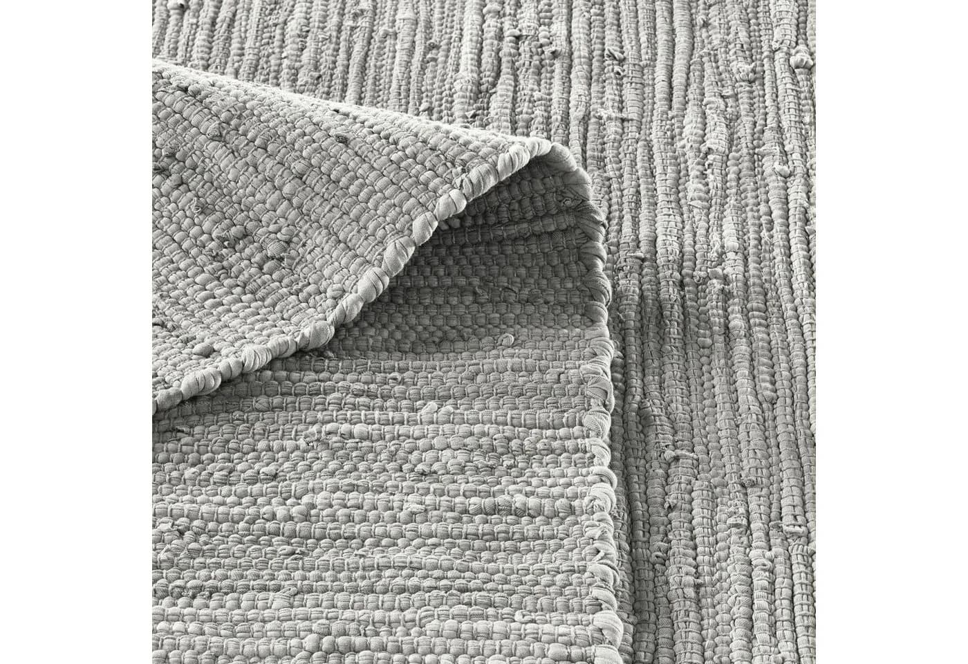 TaraCarpet Flickenteppich Sylt mit Fransen, Rechteckig, 5 mm Höhe, Wohnzimmer Schlafzimmer Küchenteppich - Bild 5
