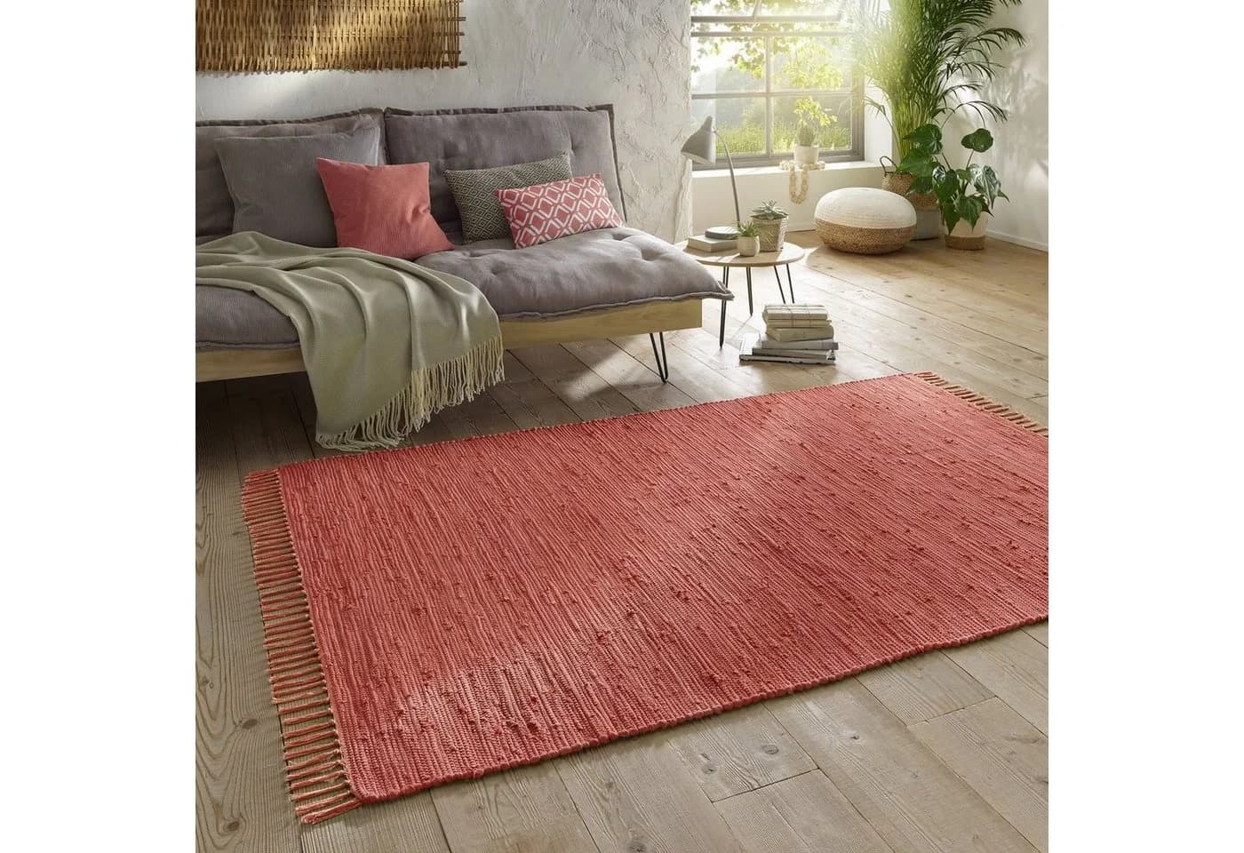 TaraCarpet Flickenteppich Sylt Rot Baumwolle - Bild 2