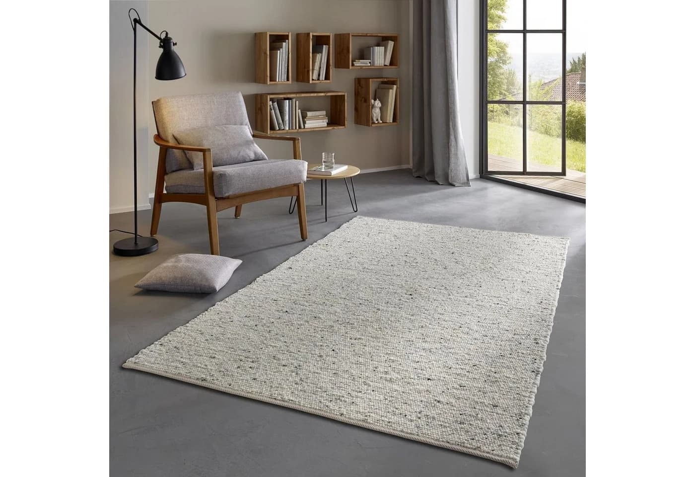 TaraCarpet Wollteppich Fjord Handwebteppich Schurwolle Grau - Bild 2