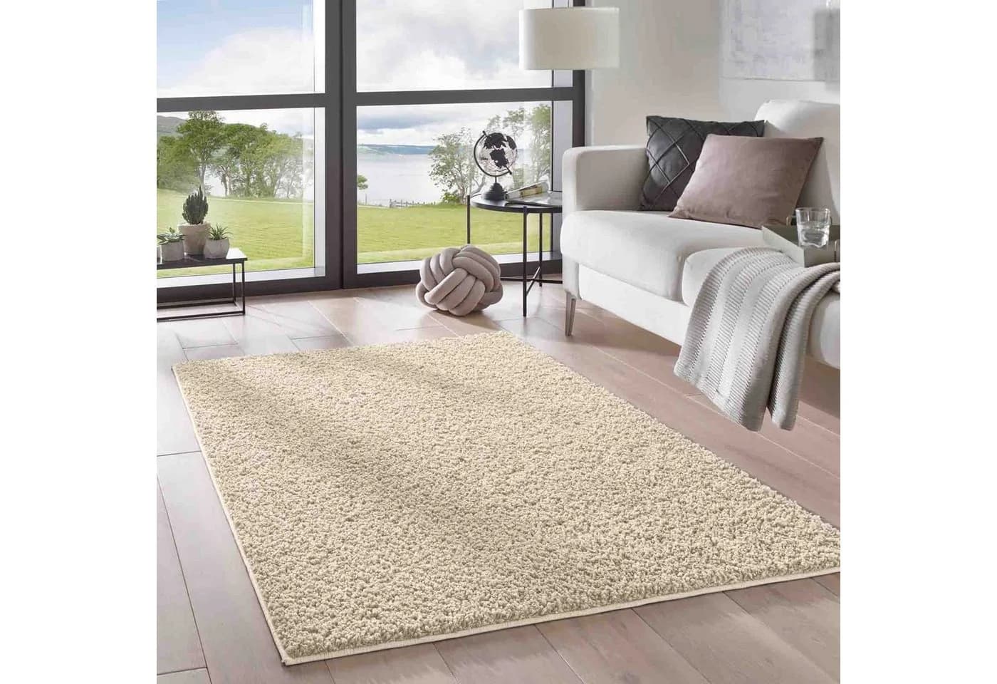 TaraCarpet Langflor-Teppich Sole 100% Polypropylen Creme