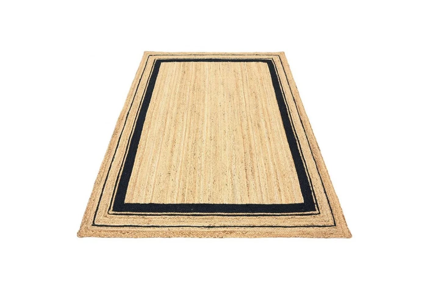 TaraCarpet Jute Teppich Durry Schwarz Bordüre Modern - Bild 4