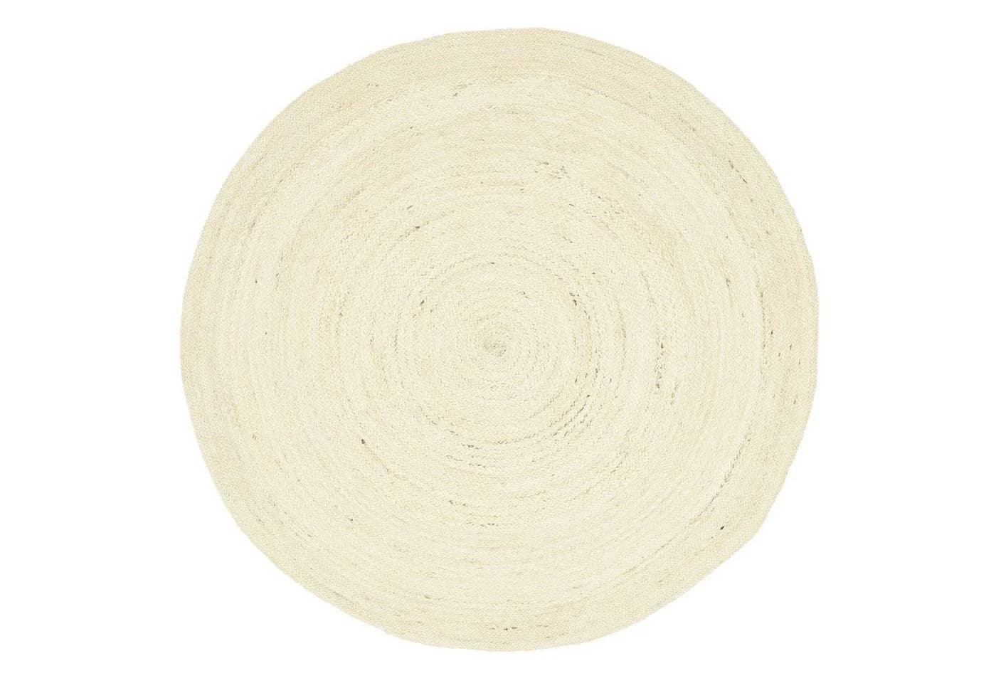 TaraCarpet Jute Teppich Mani Colour Rund Weiß Modern - Bild 2