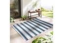 TaraCarpet Outdoor Teppich Santa Monica blau-weiß gestreift Bild 2