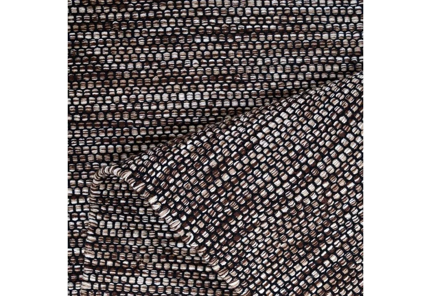 TaraCarpet Borkum Baumwoll-Webteppich Modern Braun 80x150 cm - Bild 3