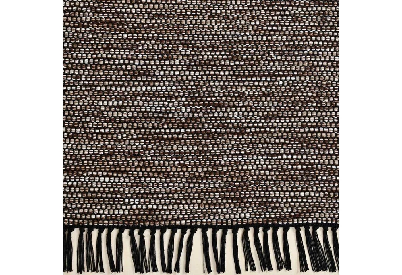 TaraCarpet Borkum Baumwoll-Webteppich Modern Braun 80x150 cm - Bild 4