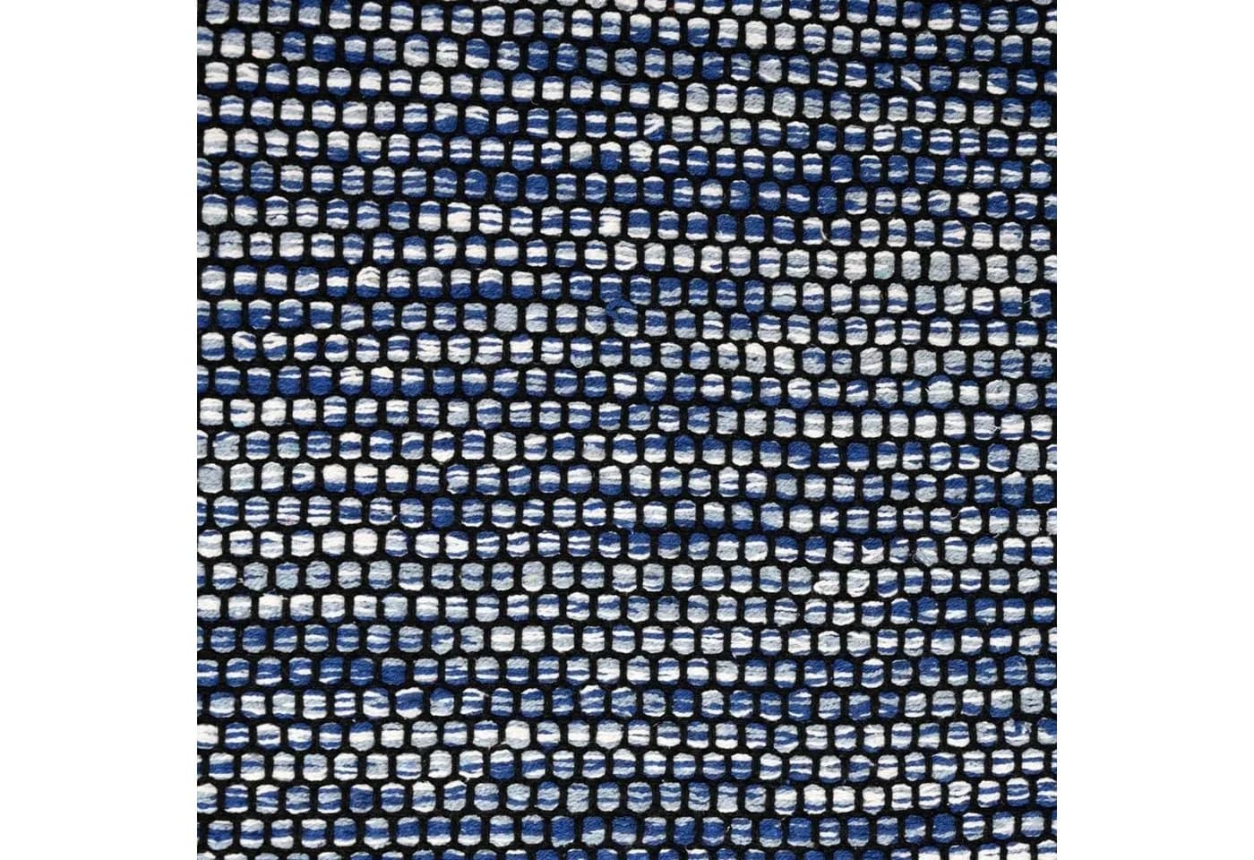 TaraCarpet Borkum Baumwollteppich Blau Modern Handgewebt - Bild 5