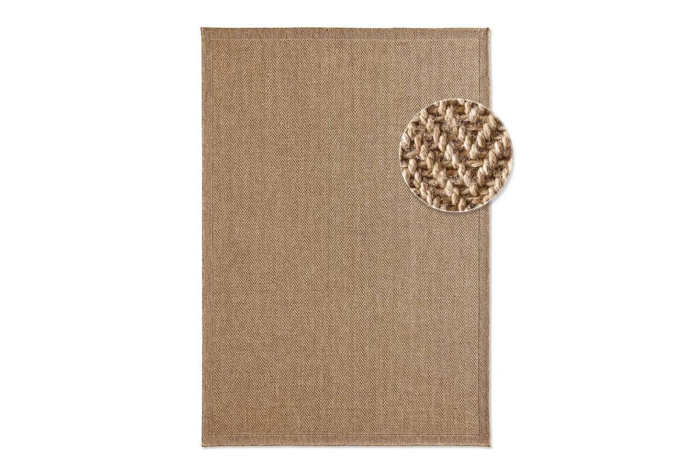 TaraCarpet Teppich Outdoor & Indoor Sisal-Jute-Optik Naturfarben