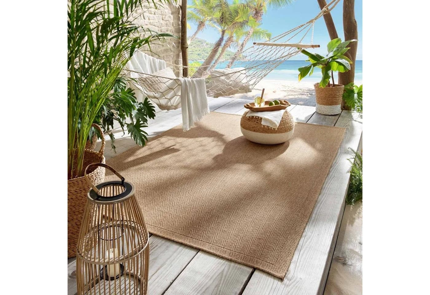 TaraCarpet Teppich Outdoor & Indoor Sisal-Jute-Optik Naturfarben - Bild 3