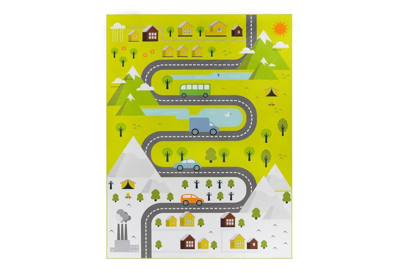 TaraCarpet Kinderteppich Country Grün Spieleteppich mit Anti-Rutsch-Rücken - Bild 2
