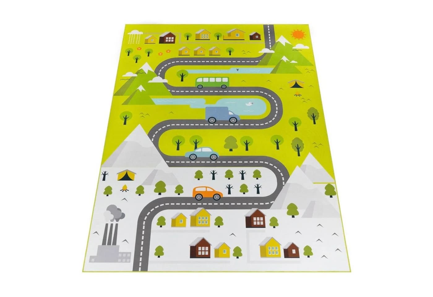 TaraCarpet Kinderteppich Country Grün Spieleteppich mit Anti-Rutsch-Rücken - Bild 5