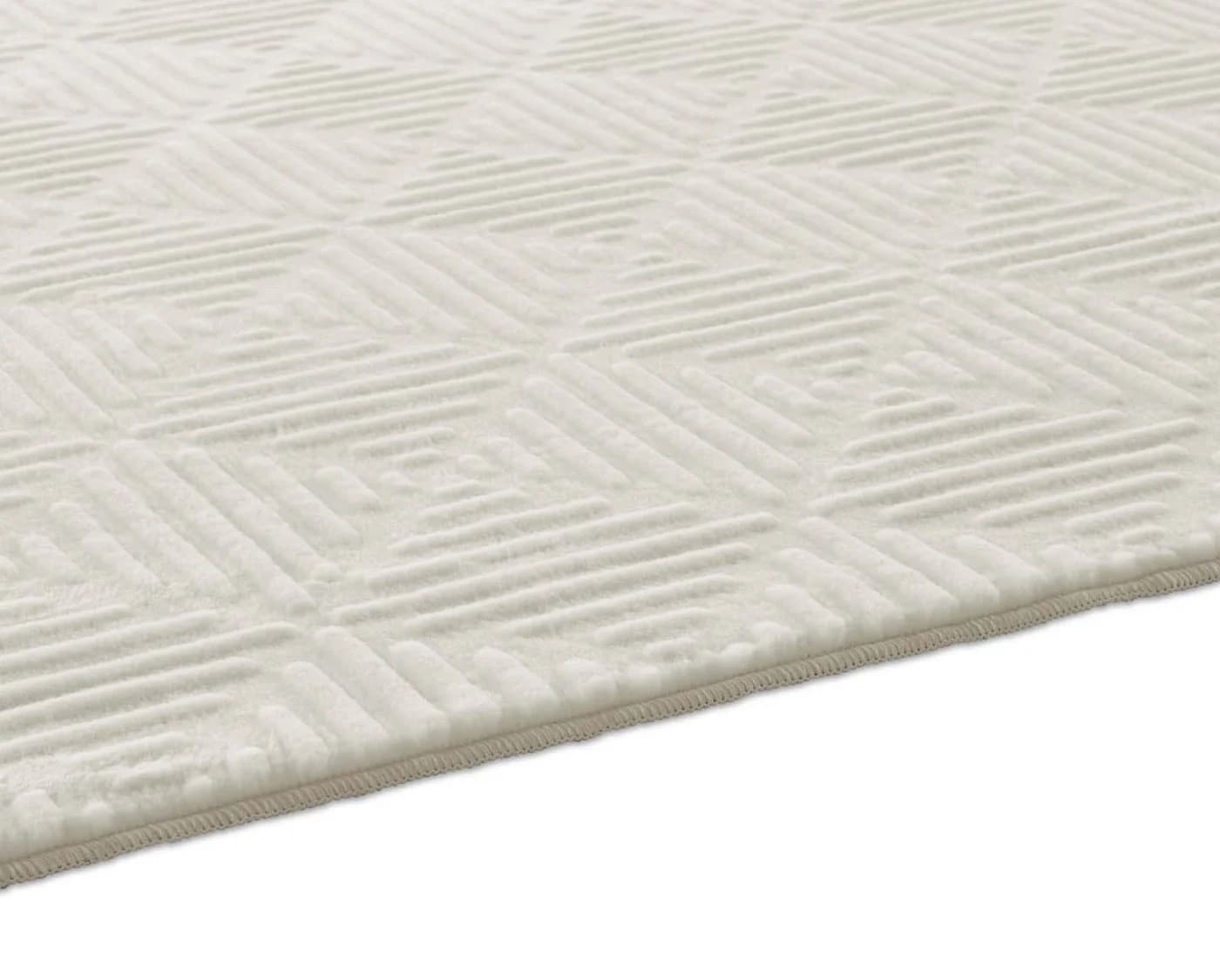 TaraCarpet Teppich Taipe-Piastrella Creme Synthetisch Hasenfell - Bild 4