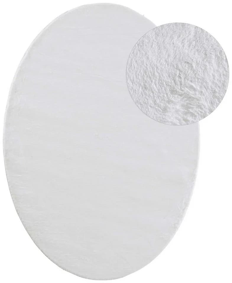 TaraCarpet Teppich Hasenfell Bora Soft Oval Weiß 120x170cm
