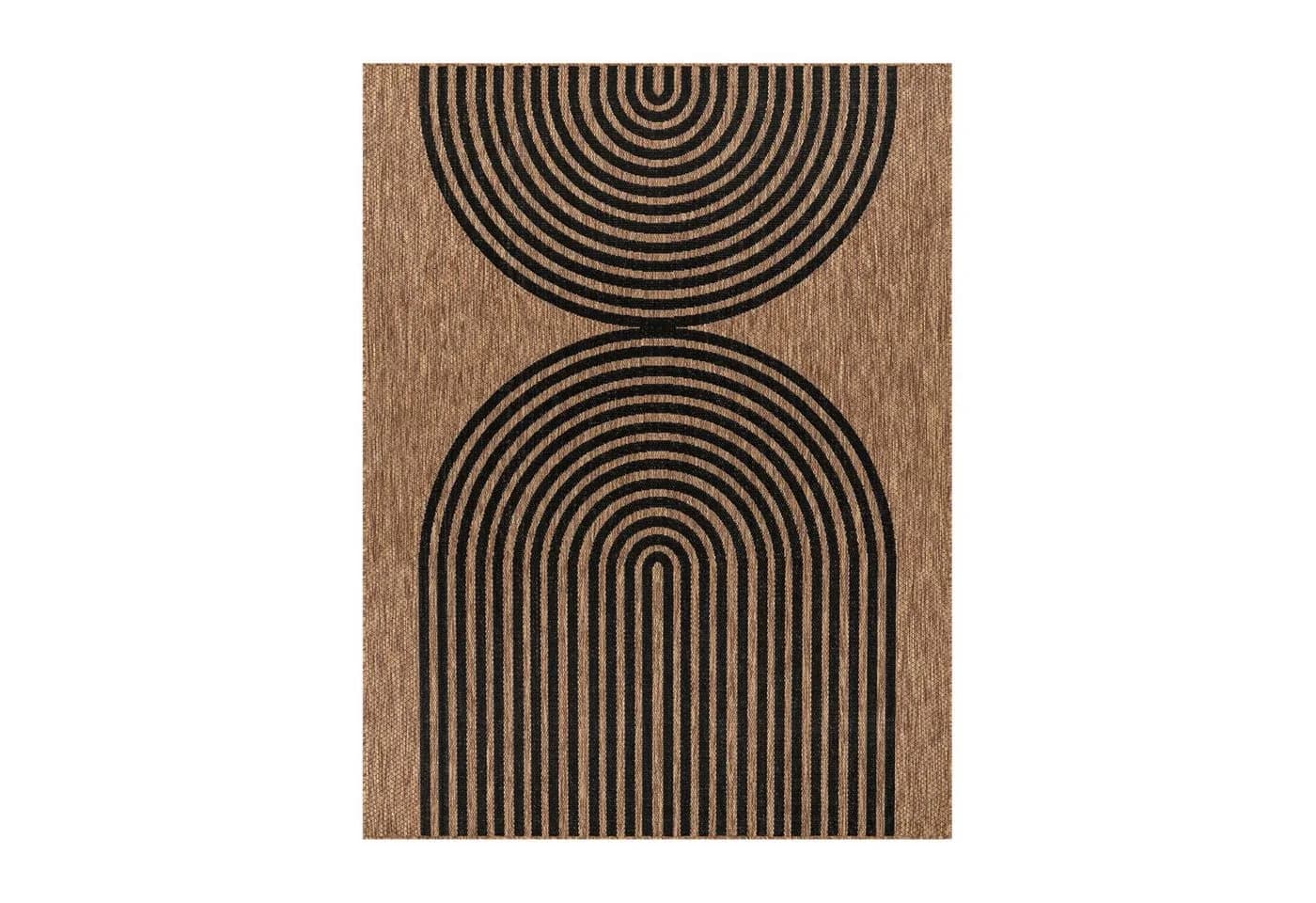 TaraCarpet Teppich Columbia Fashion Wave In & Outdoor Natur Schwarz