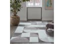 TaraCarpet Empire Teppich Kurzflor Retro Grau Beige Blau Bild 1
