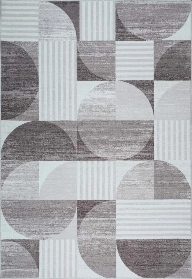 TaraCarpet Empire Teppich Kurzflor Retro Grau Beige Blau - Bild 2