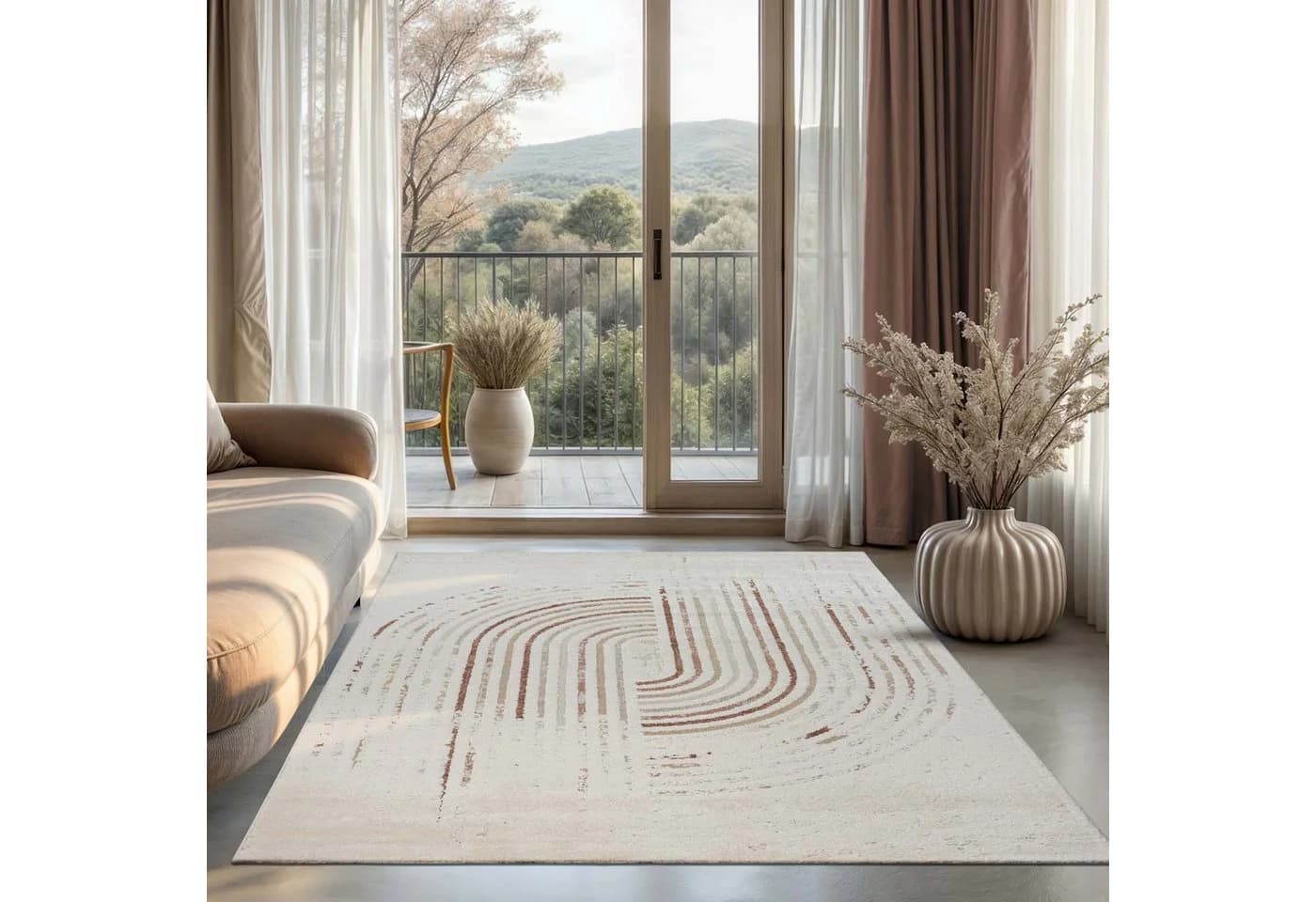 TaraCarpet Teppich Emilia Creativ Vintage Pastellfarben Rechteckig 3D Struktur
