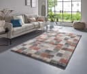 TaraCarpet Teppich Berber Karo Modern Braun Grün Bild 1
