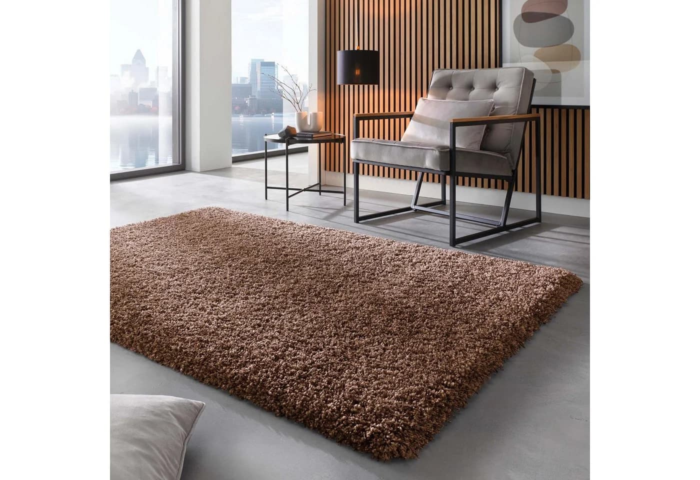 TaraCarpet Langflor-Teppich Shaggy Hochflorteppich rostbraun Wohnzimmer Schlafzimmer - Bild 2