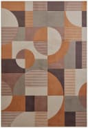 TaraCarpet Teppich Mesina Retro 70er Pop Art Braun Blau Orange Grün Creme Bild 2