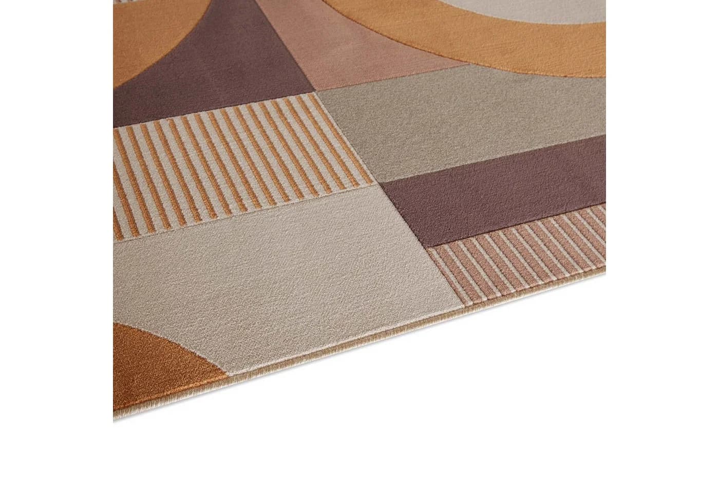 TaraCarpet Teppich Mesina Retro 70er Pop Art Braun Blau Orange Grün Creme - Bild 3