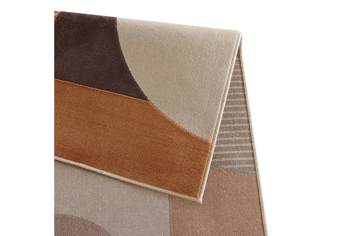 TaraCarpet Teppich Mesina Retro 70er Pop Art Braun Blau Orange Grün Creme - Bild 4