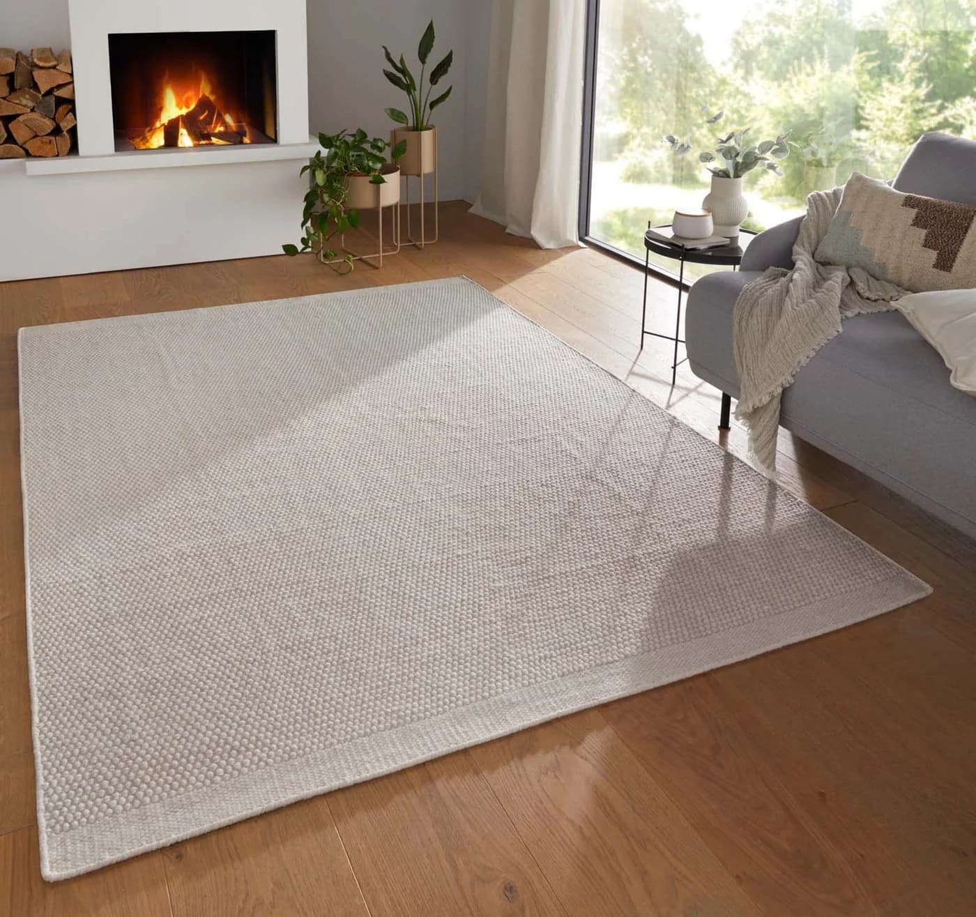 TaraCarpet Rookie Wollteppich Weiß Beige Schwarz Modern Klassisch - Bild 2