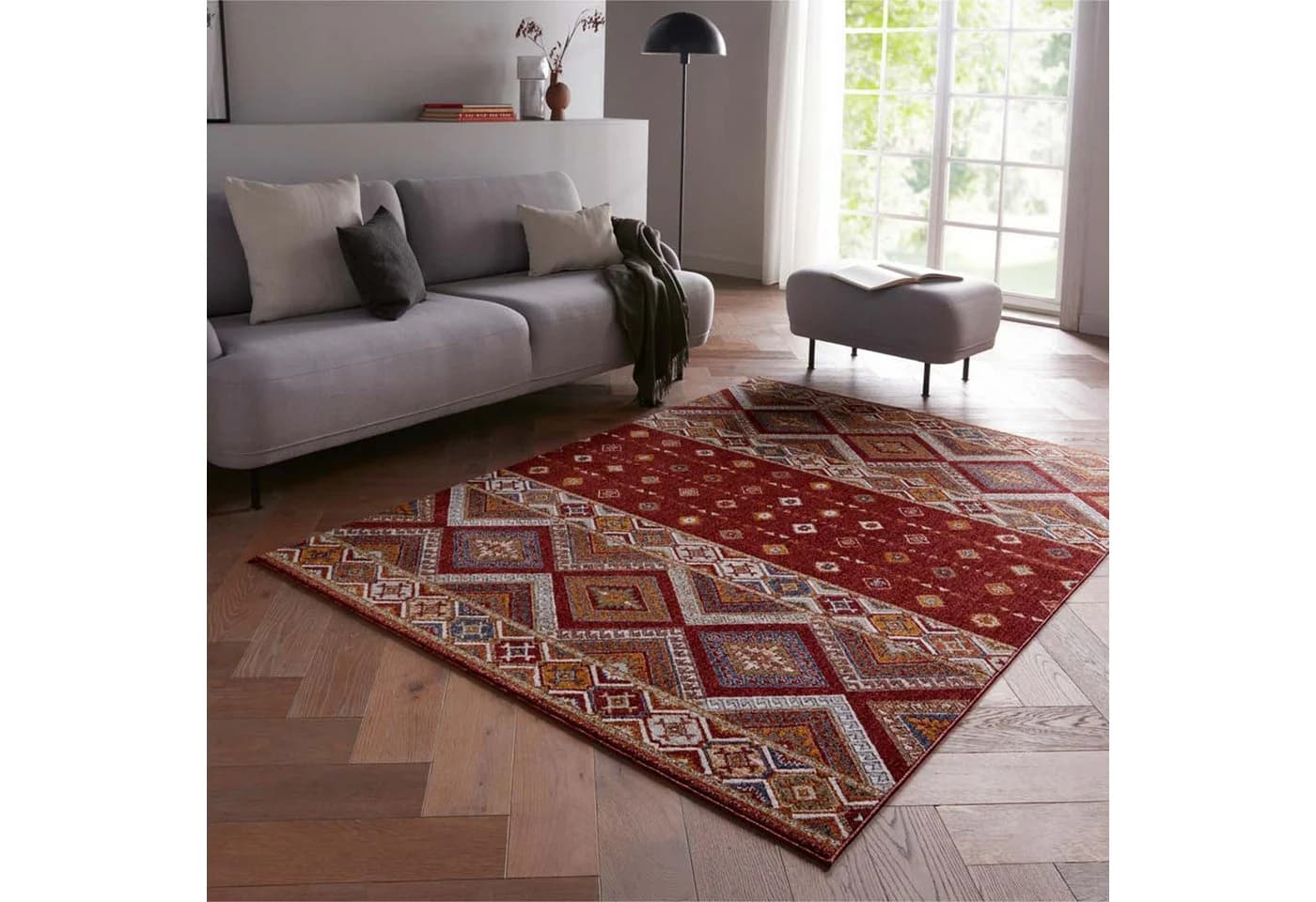 TaraCarpet Teppich New Oriental Lahore Kurzflor Rot - Bild 2