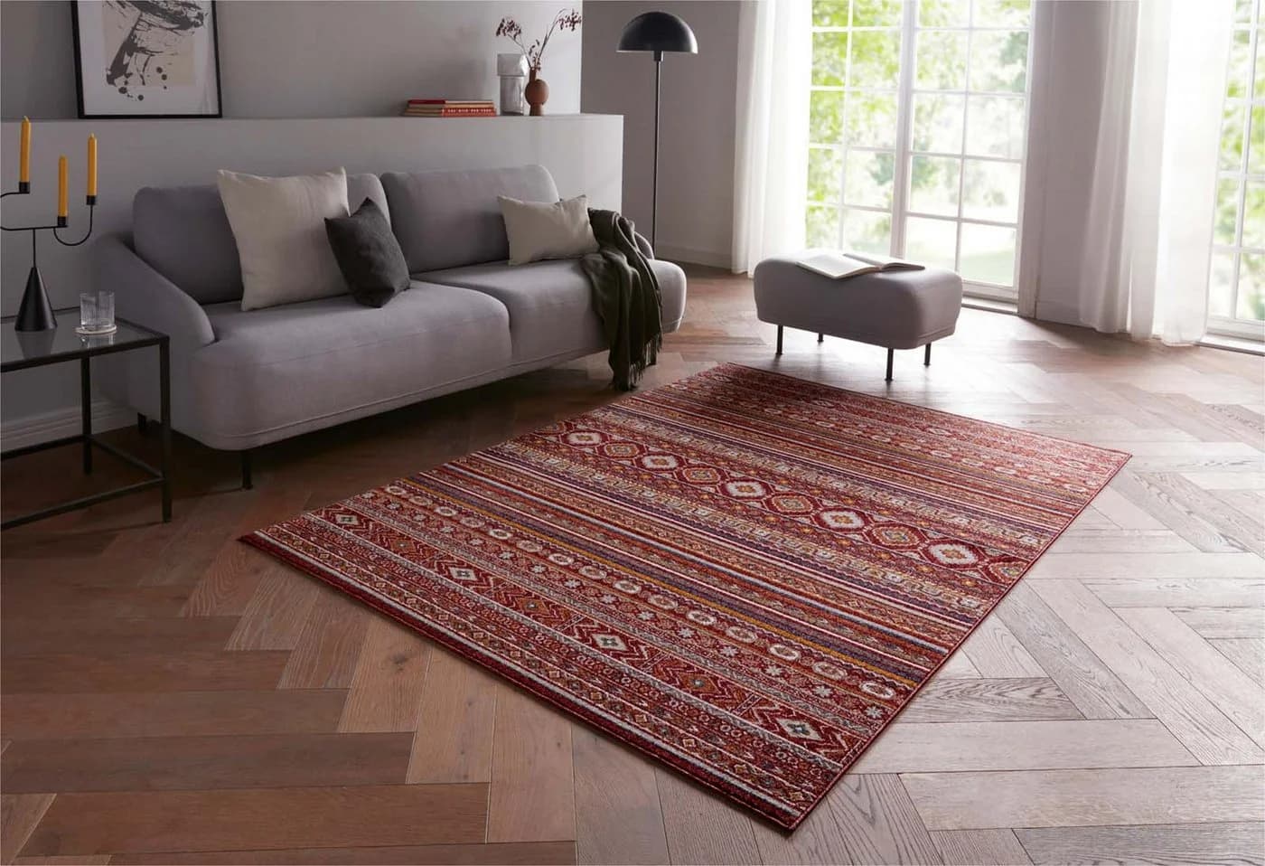 TaraCarpet Teppich Moderner Orientteppich Karatschi Rot
