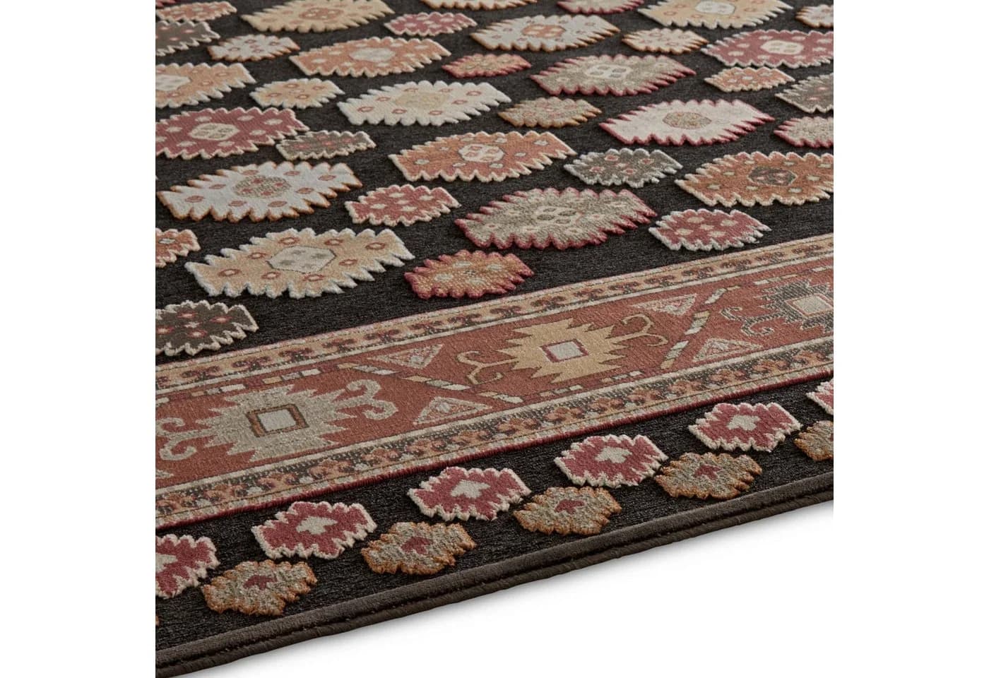 TaraCarpet Teppich Farah Kelim Moderner Orientteppich Anthrazit - Bild 4