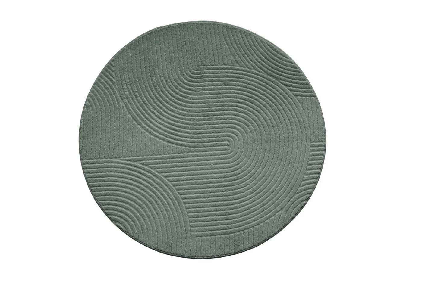 TaraCarpet Teppich Homestyle 390 Wellen Rund 80x80 cm Hellgrün - Bild 4