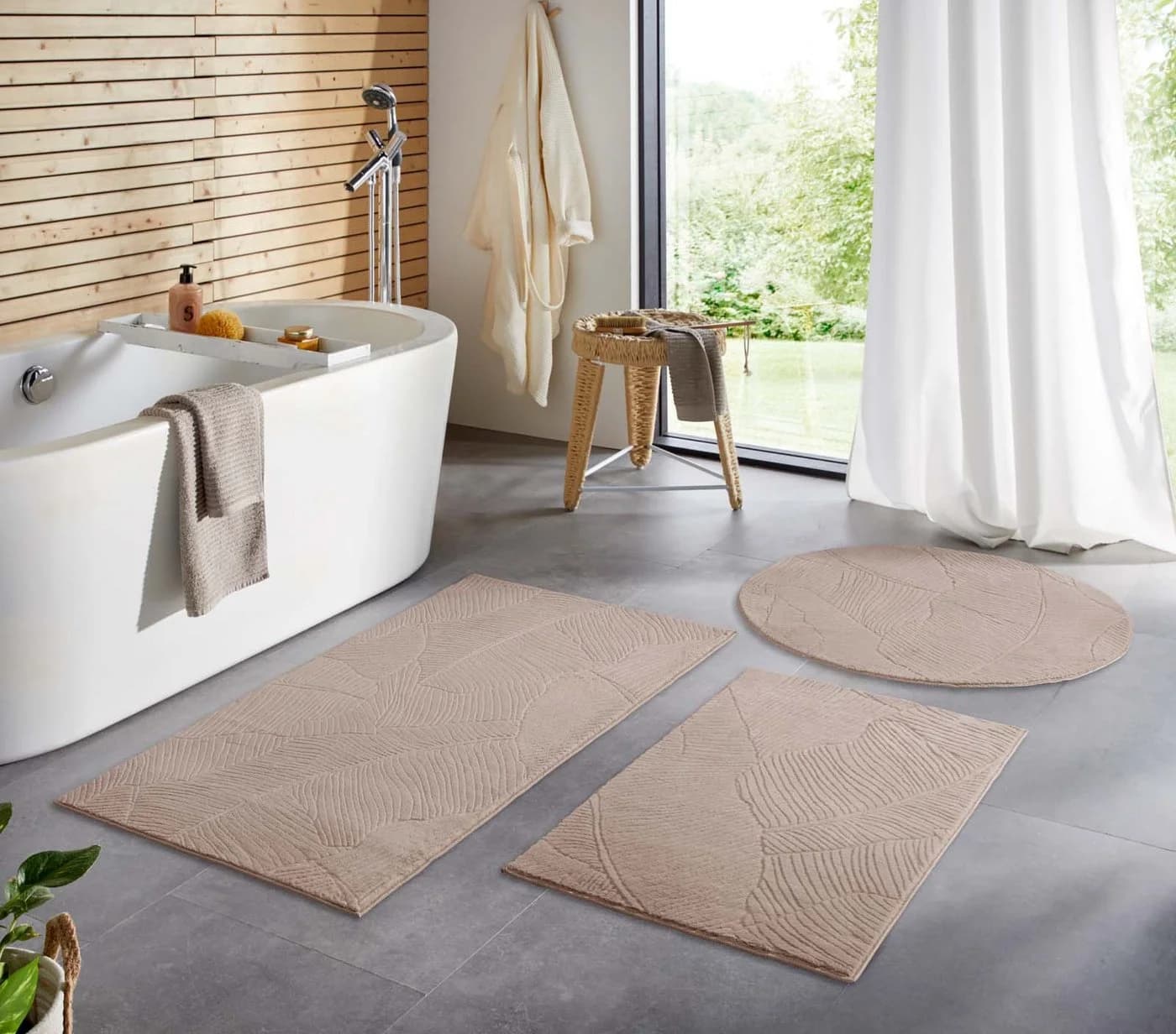 TaraCarpet Teppich Homestyle 391 Blätter, 50x80 cm, Beige