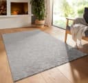 TaraCarpet Teppich Homestyle 375 Flora, Rechteckig, 10 mm Höhe, Blätteroptik Hoch-Tief Weich Waschbar Grau Bild 2