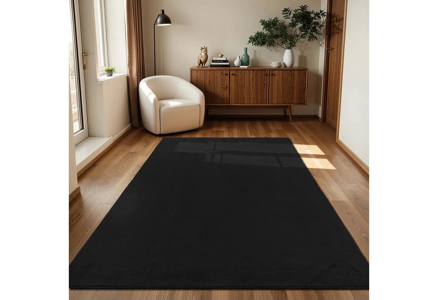 TaraCarpet Fiona Teppich Supersoft Kurzflorteppich Schwarz - Bild 2