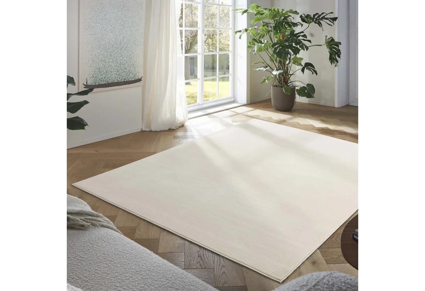 TaraCarpet Madrid Kurzflor-Teppich Creme 60x120 - Bild 2