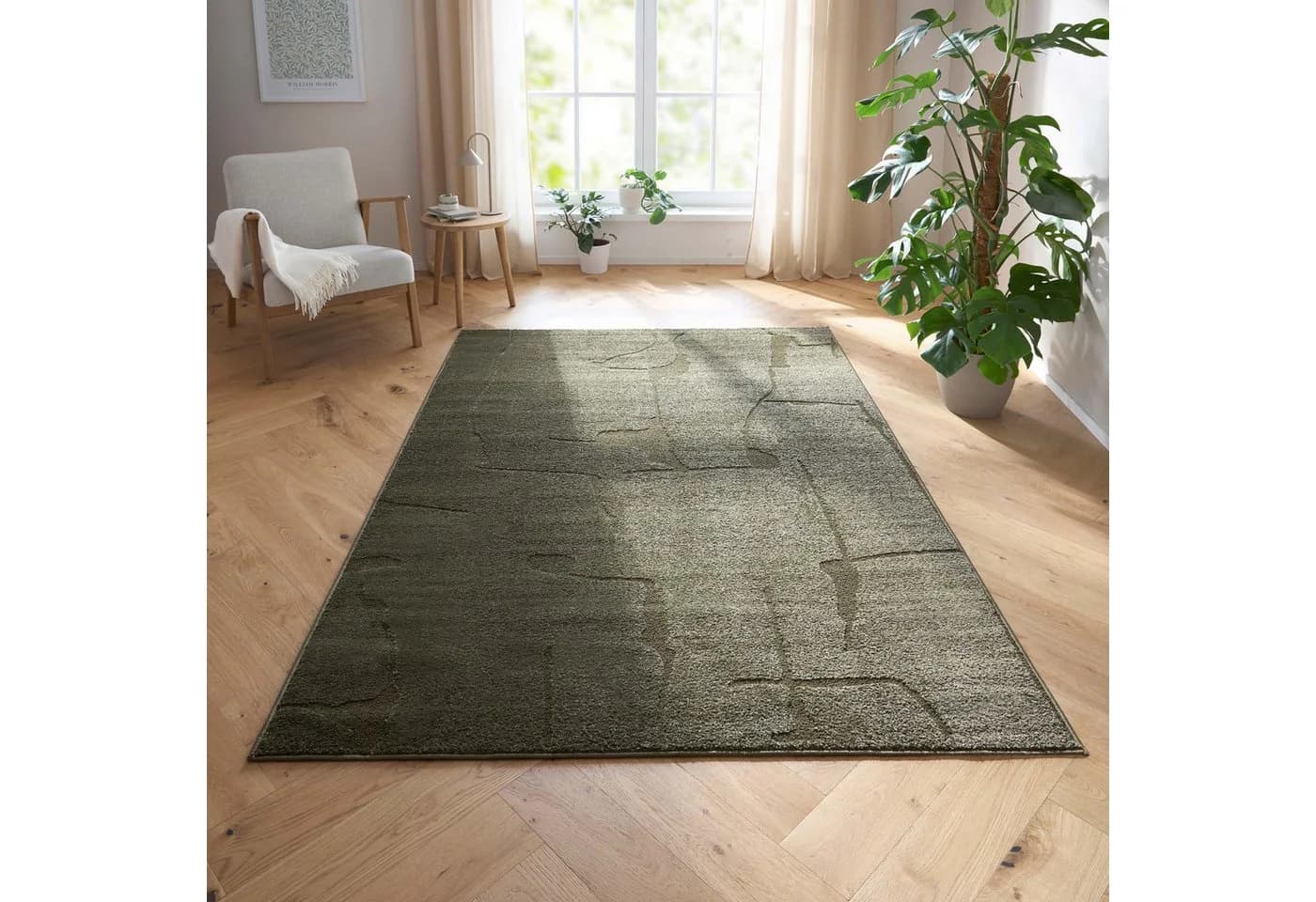 TaraCarpet Avalon Teppich Grün Hoch-Tief-Struktur - Bild 2