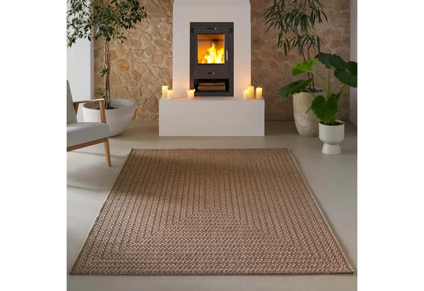 TaraCarpet Outdoorteppich Sumatra Sumak Beige Polypropylen - Bild 2
