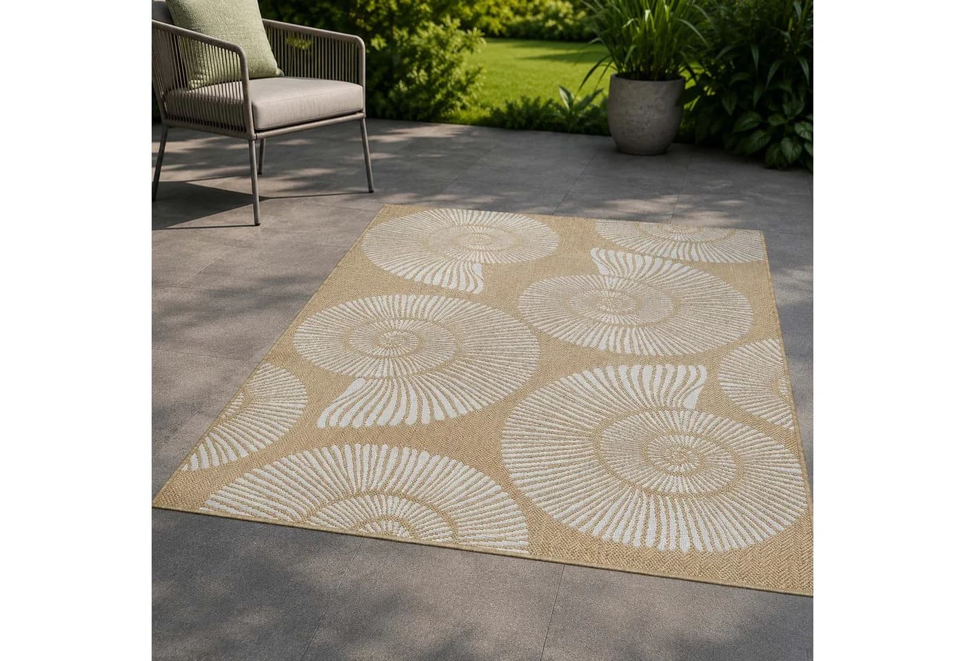 TaraCarpet Regina Maritim Teppich Beige Spiral-Design - Bild 2