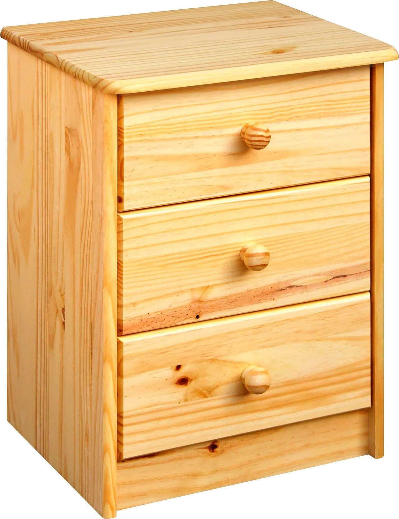 MÖBILIA Nachtkommode Chur Massivholz Beige Braun