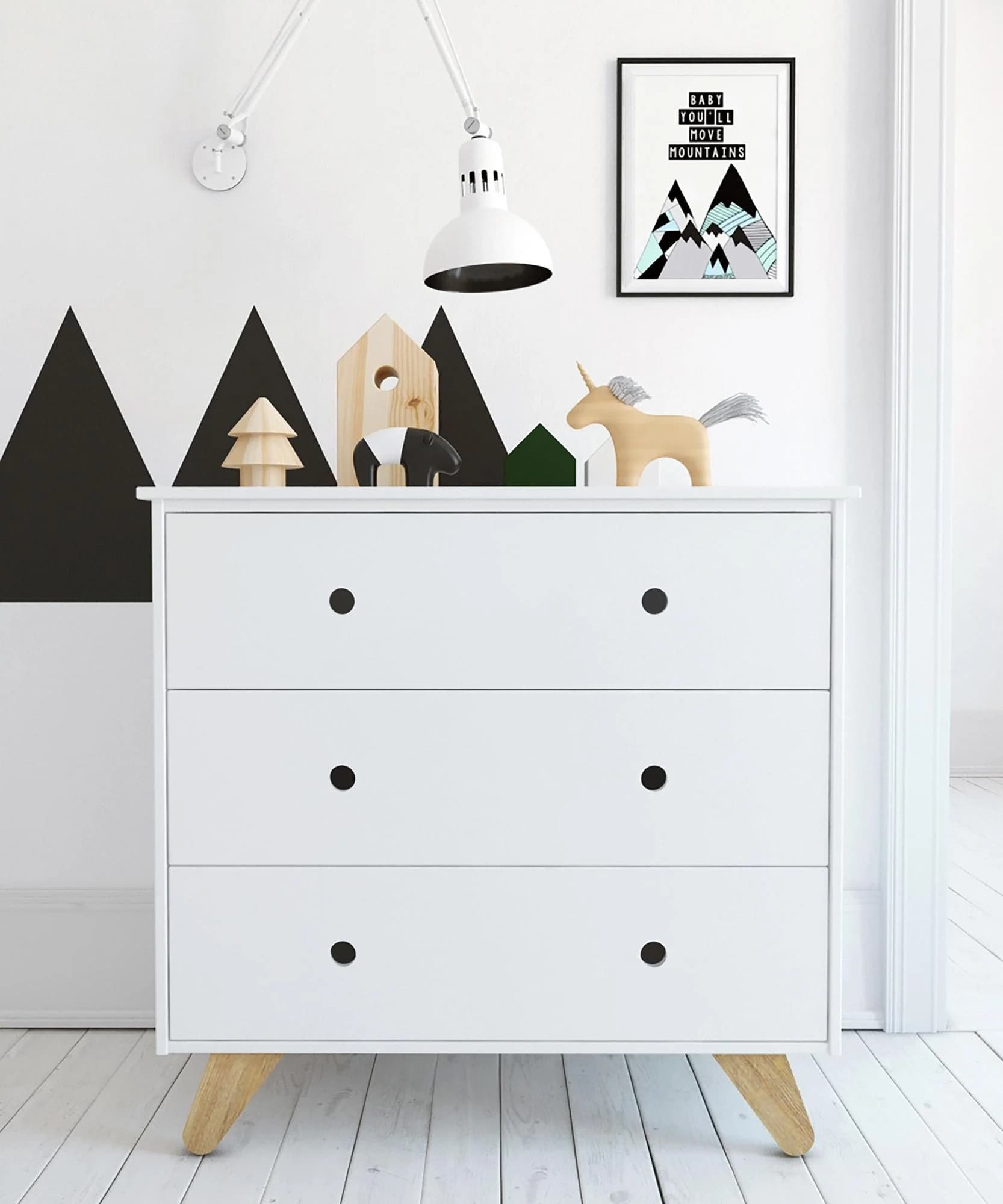 MÖBILIA Dolidoo Schubkastenkommode Weiß/Natur Modern Scandi