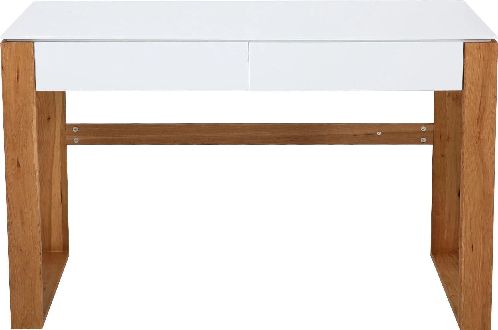 Schreibtisch ANDAS Herdis Weiß MDF Eiche - Bild 2