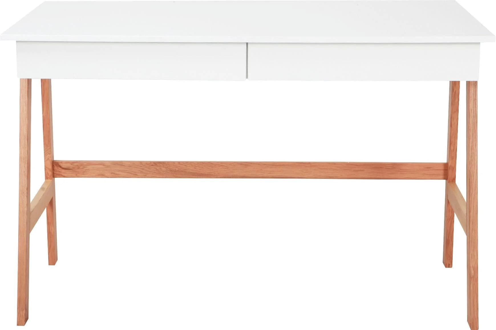 MÖBILIA Herdis Schreibtisch Weiß Natur mit 2 Schubladen - Bild 2