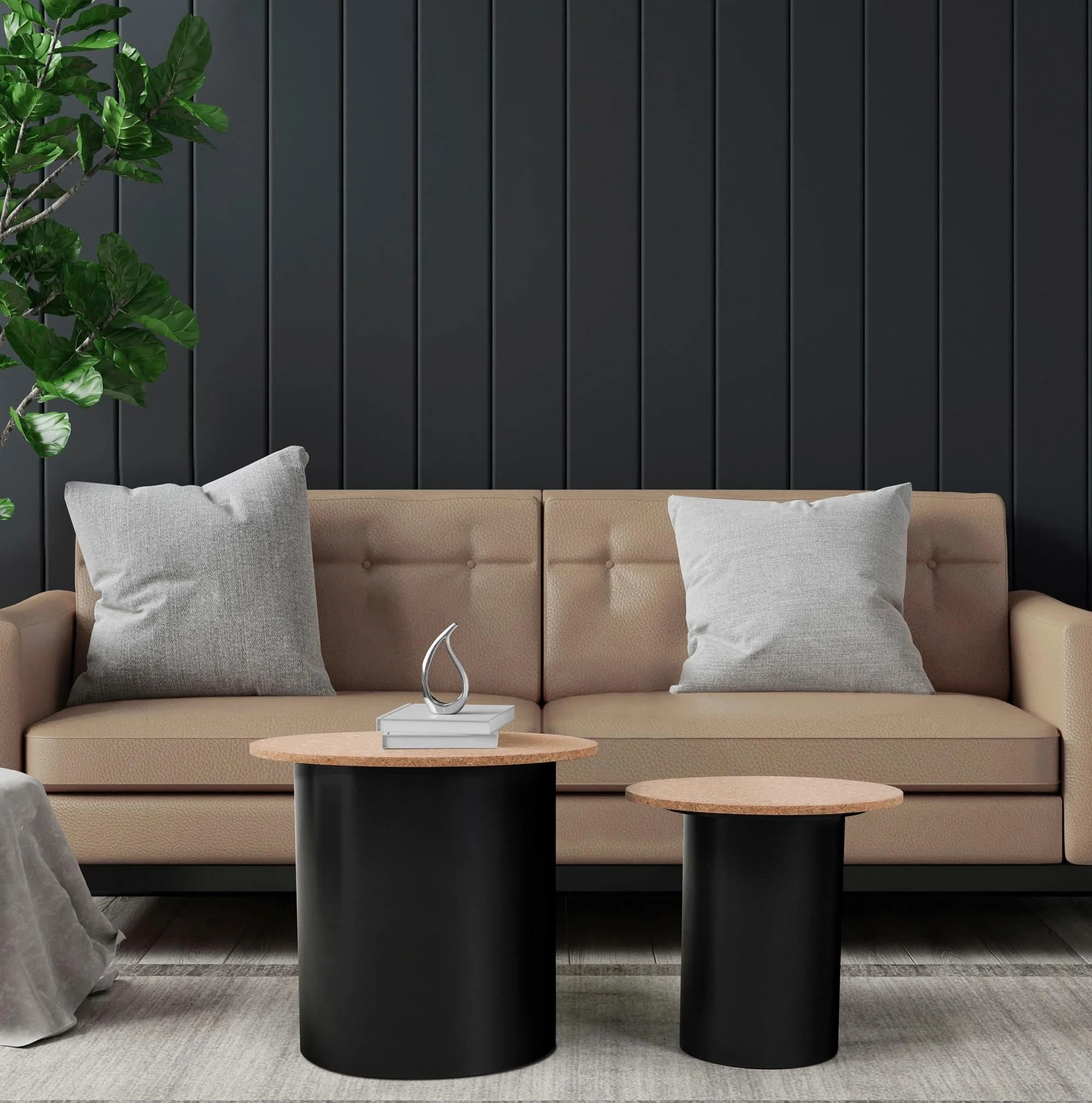 Beistelltisch HOME AFFAIRE Schwarz Kork
