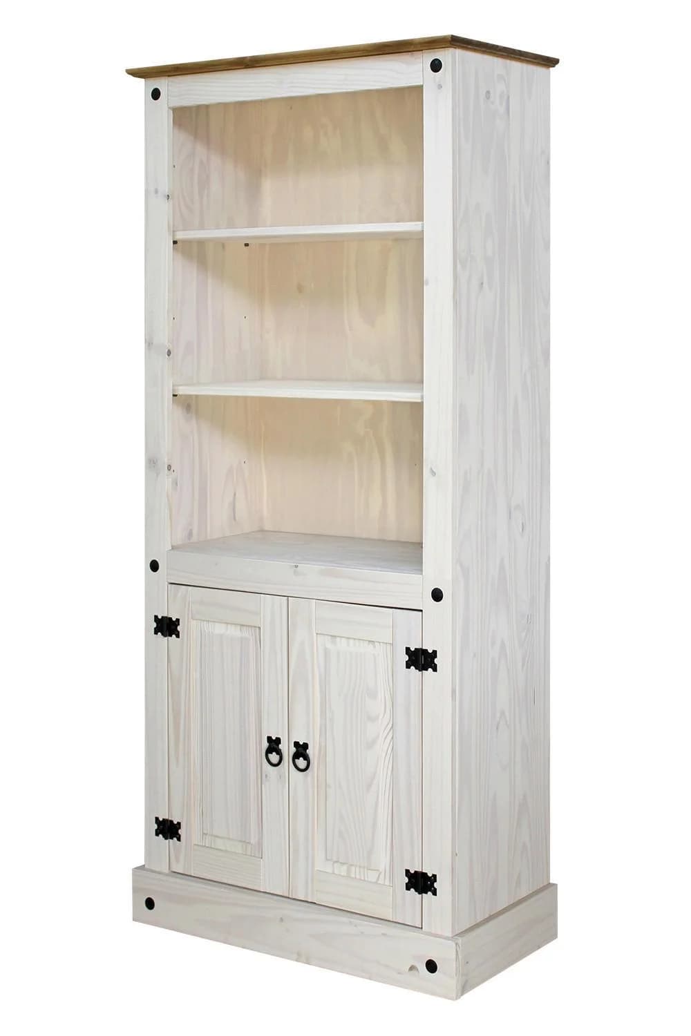 Bücherregal HOME AFFAIRE Weiß Honig Massivholz Antik-Look