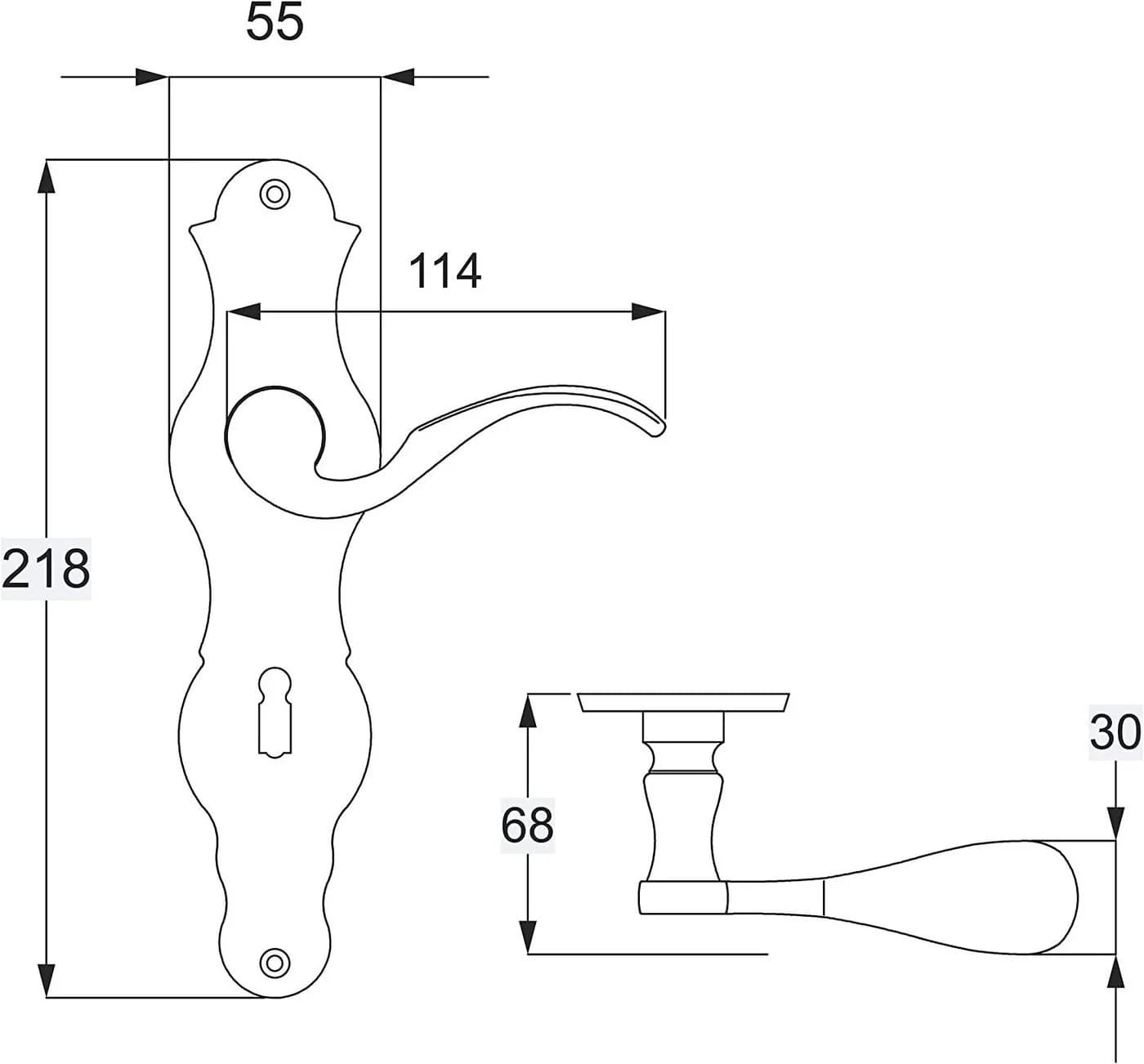 Alpertec Türbeschlag 4er Set Messing für 3 Zimmertüren und 1 Bad/WC-Tür - Bild 3