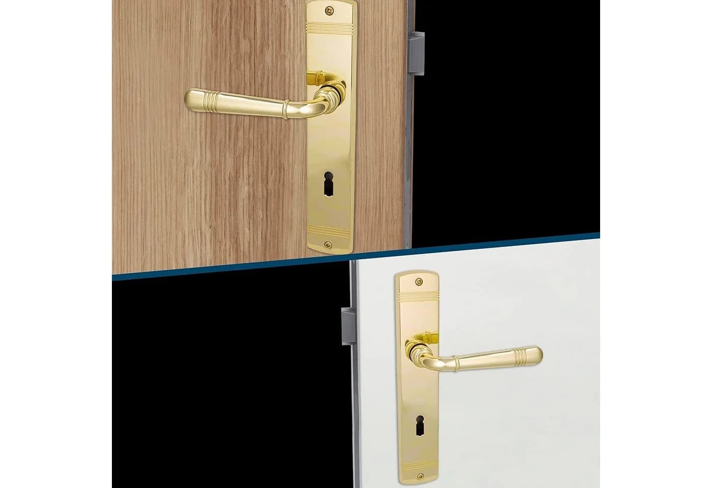 Alpertec Türbeschlag 4er Set Messing für Zimmertüren und Bad/WC-Tür - Bild 5